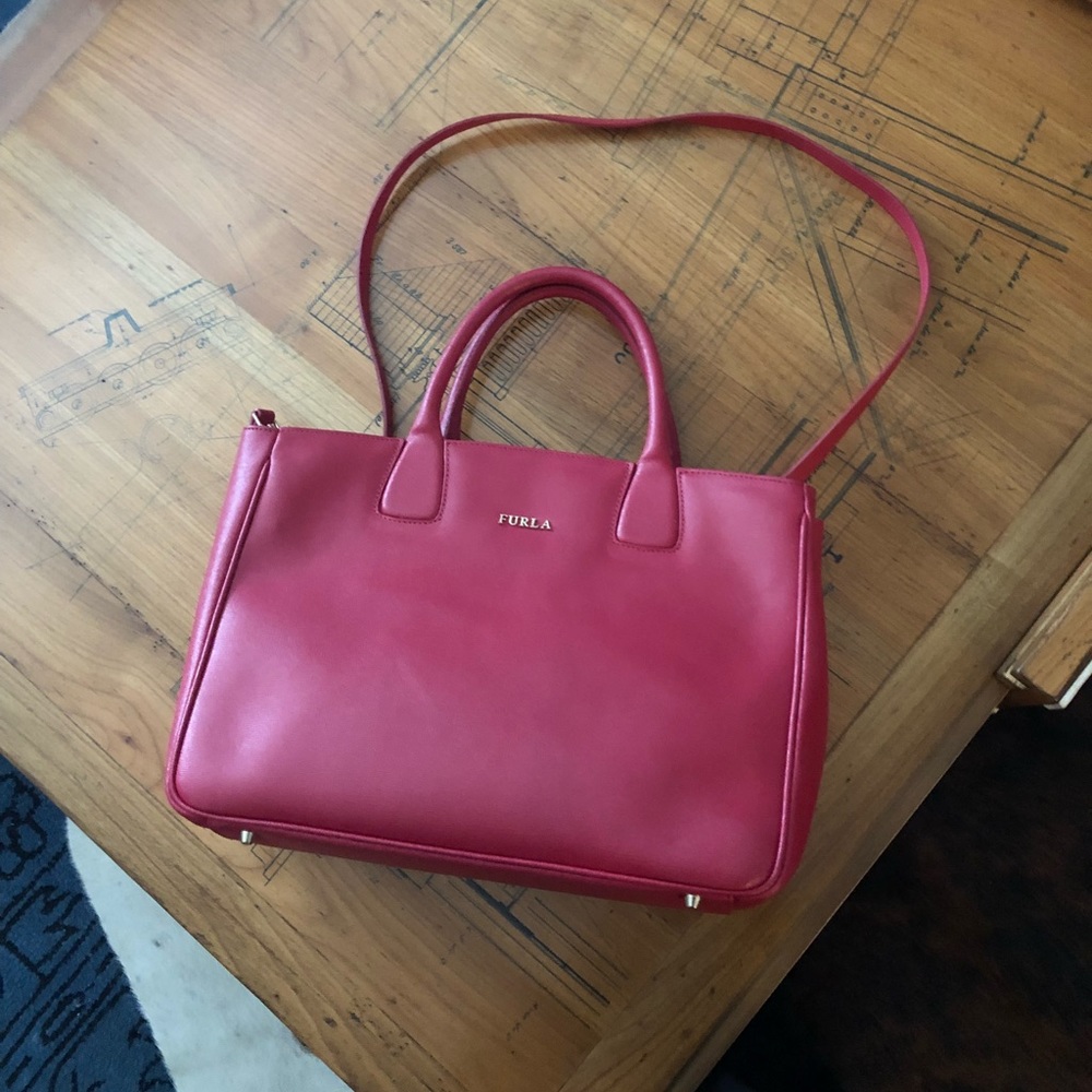 Red crossbody Furla bag